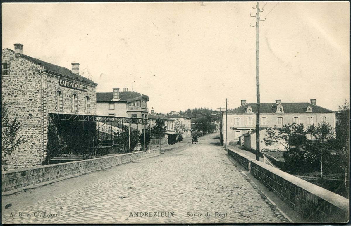 Andrézieux-Bouthéon. Sortie du Pont, 1906