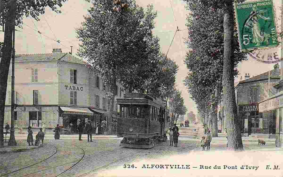 Alfortville. Rue du Pont d'Ivry, Tramway, 1911