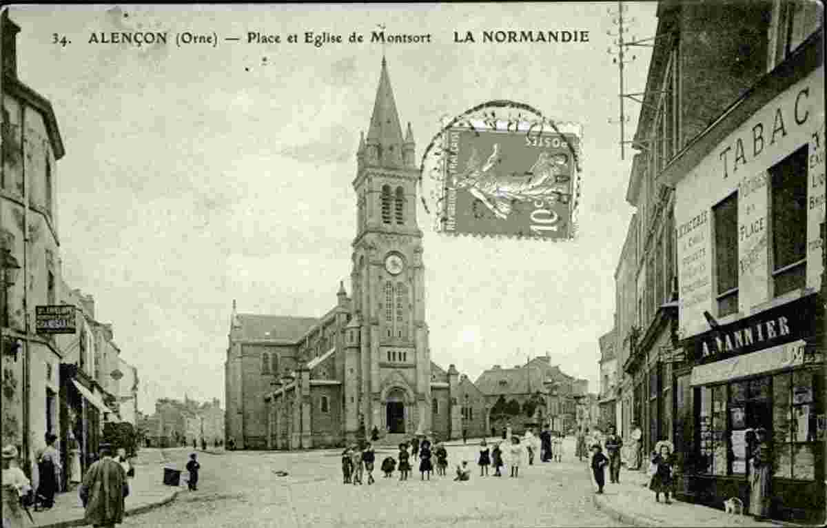Alençon. Place et Église de Montsort