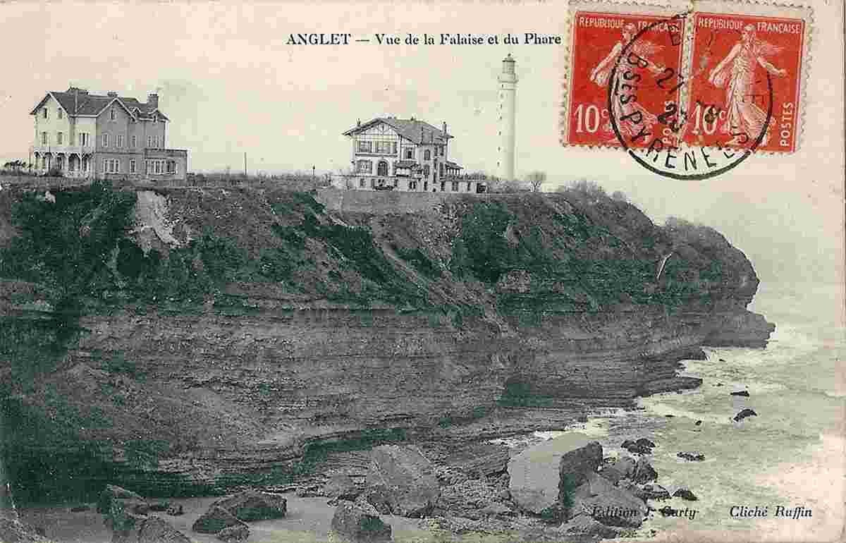 Anglet. Vue de la Falaise et du Phare, 1920