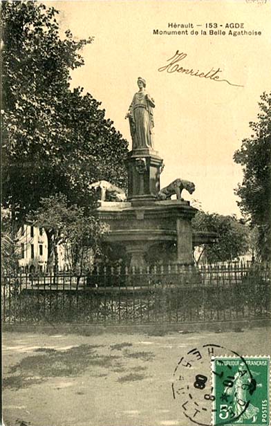 Agde. Monument de la belle Agathoise, 1908