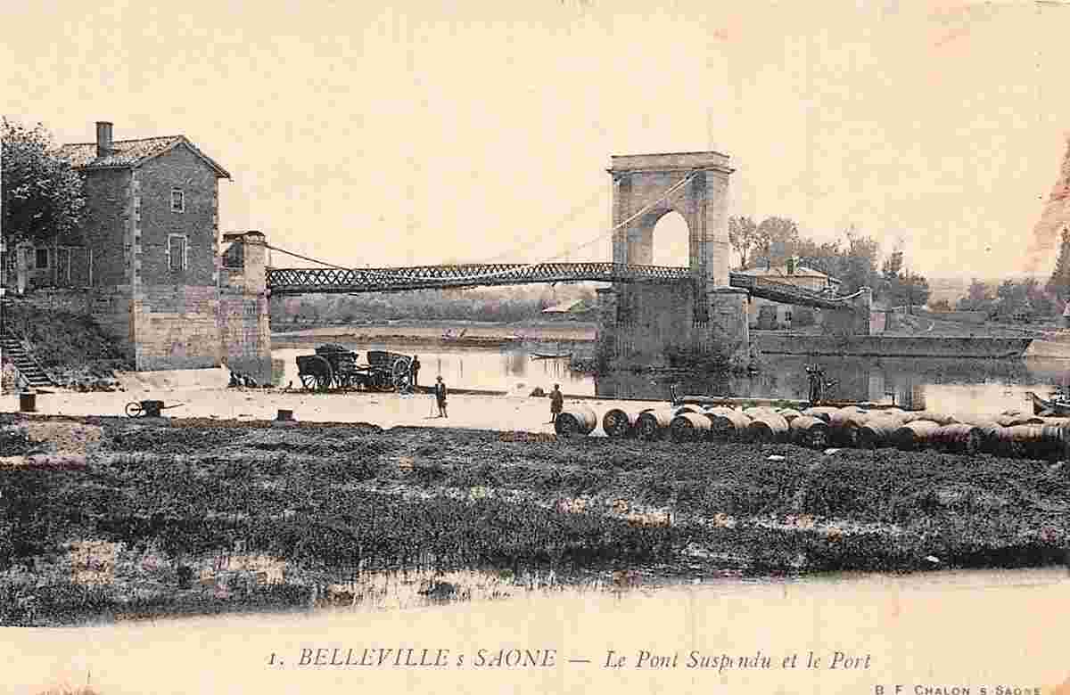 Belleville-en-Beaujolais. Le Pont Suspendu et le Port