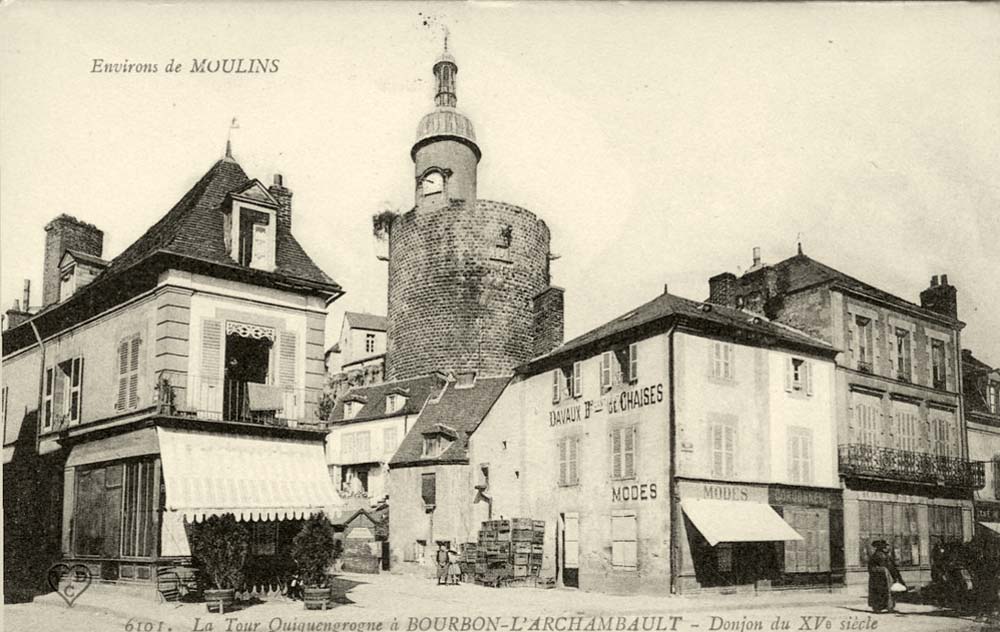 Bourbon-l'Archambault. La Tour Quiquengrogne, Donjon du XVe siècle