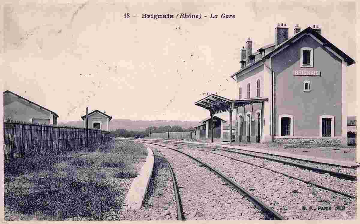 Brignais. La Gare, plateforme, 1908