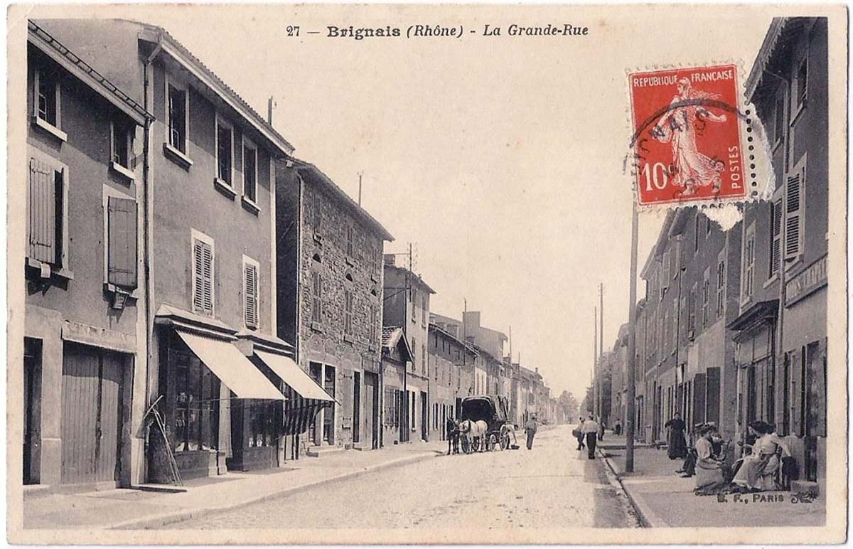 Brignais. La Grande Rue, 1912