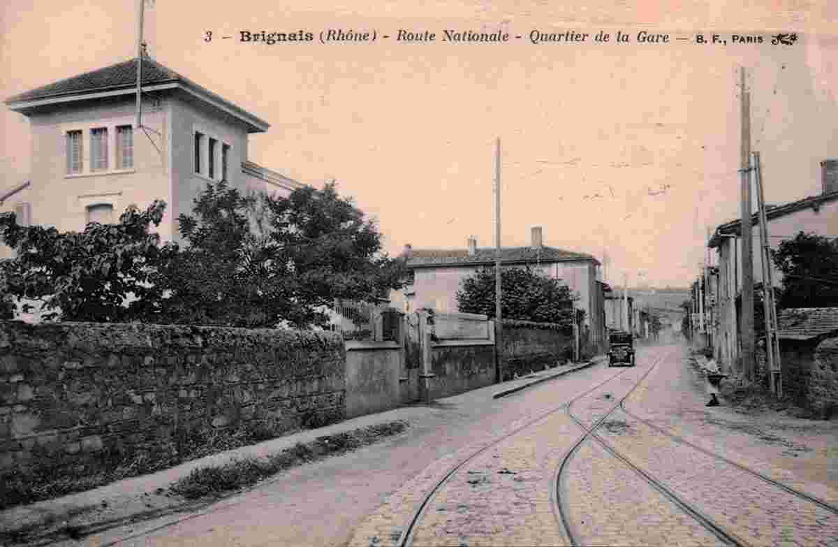 Brignais. Route Nationale, Quartier de la Gare