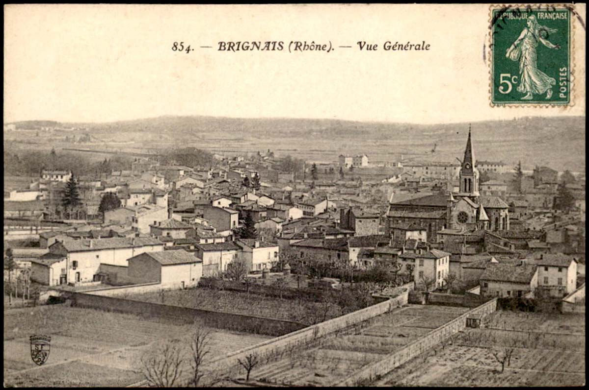 Brignais. Vue générale, 1908