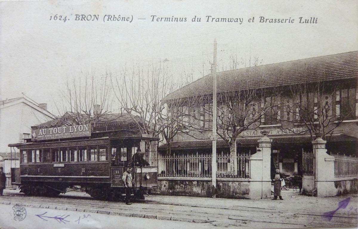 Bron. Brasserie Lulli et Terminus du Tramway, 1918