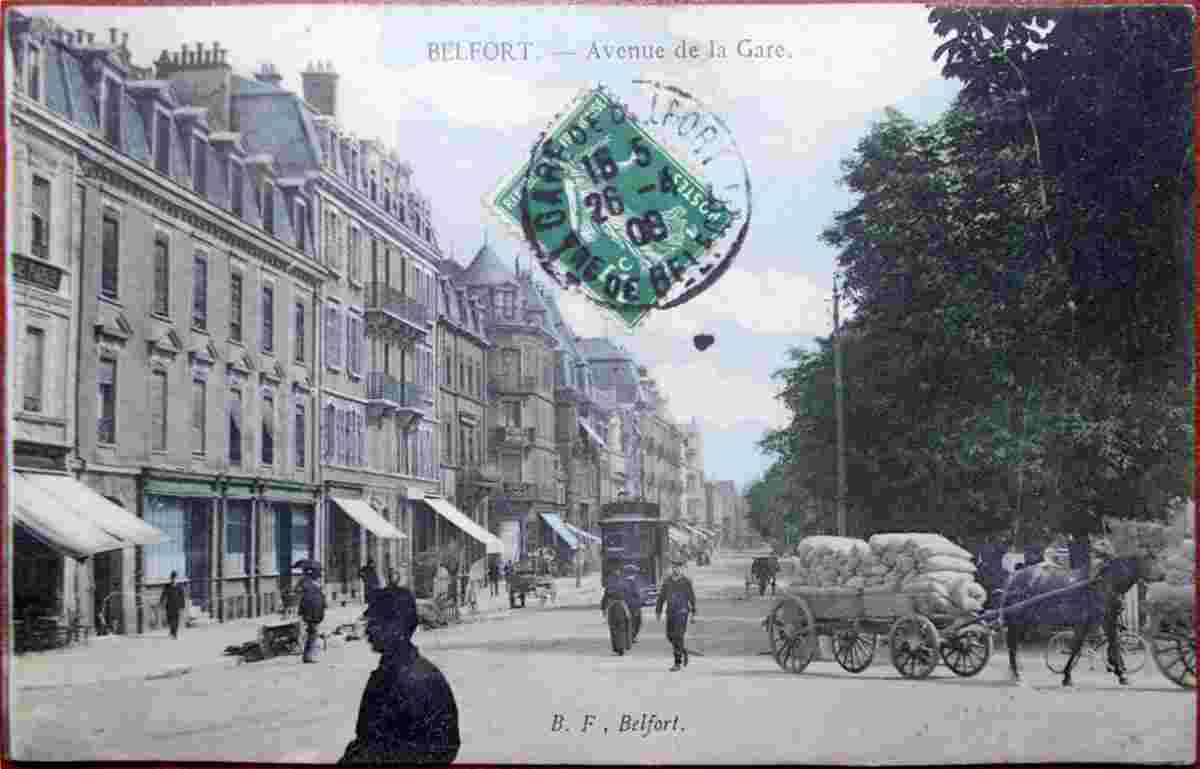 Belfort. Avenue de la Gare, 1908