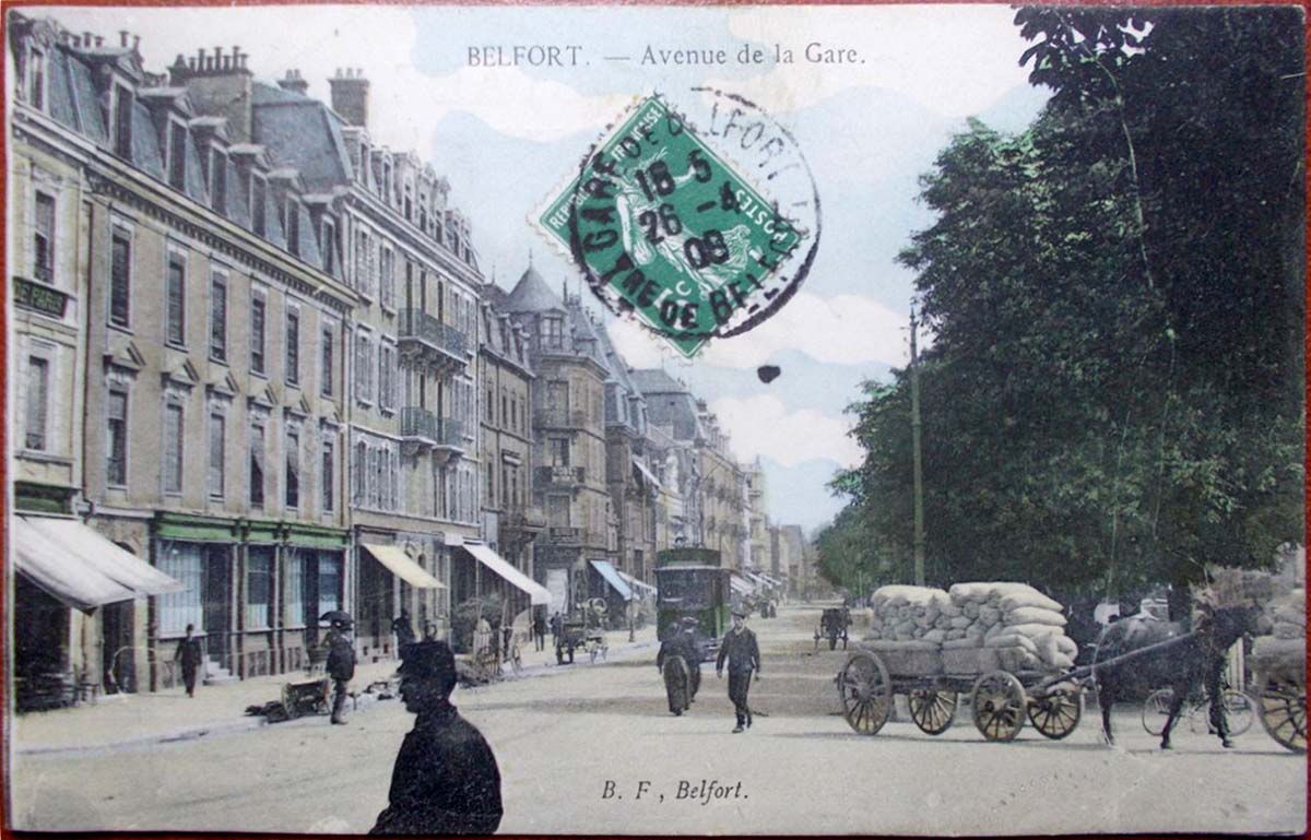 Belfort. Avenue de la Gare, 1908