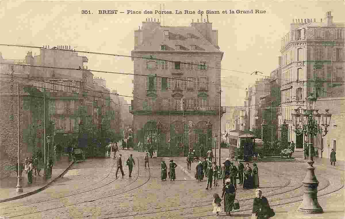 Brest. Place des Portes, La Rue de Siam et la Grand Rue