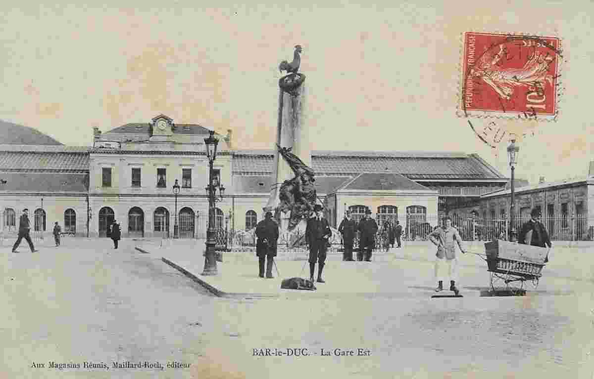 Bar-le-Duc. Rue de la Gare et Monument des Enfants de la Meuse, 1909