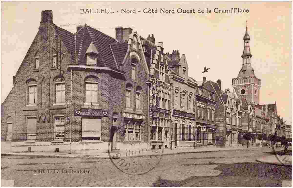 Bailleul. Côté nord-ouest de la Grande Place, 1932
