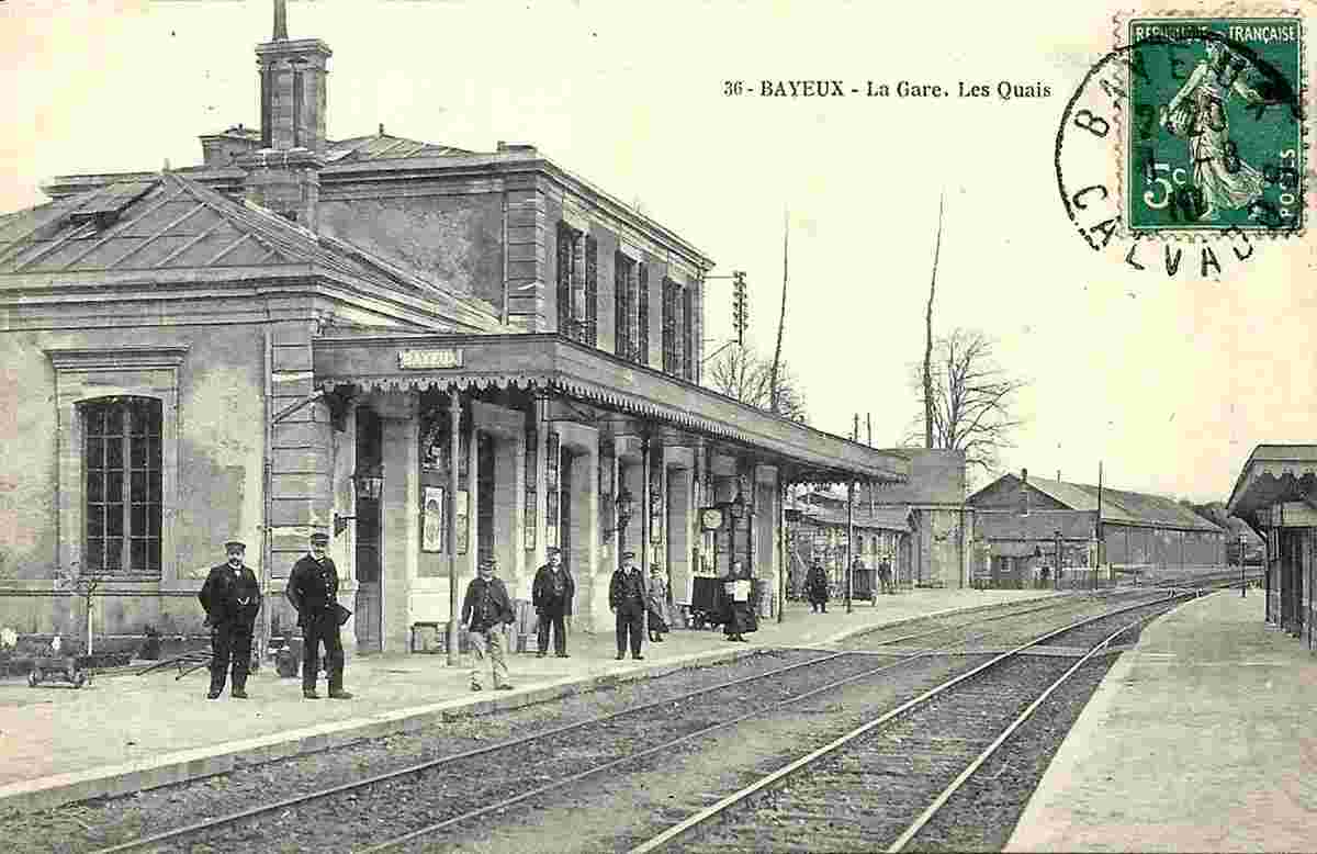 Bayeux. La Gare de l'Ouest, plateforme, 1910