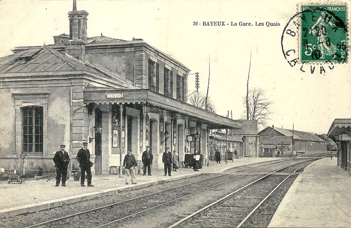 Bayeux. La Gare de l'Ouest, plateforme, 1910