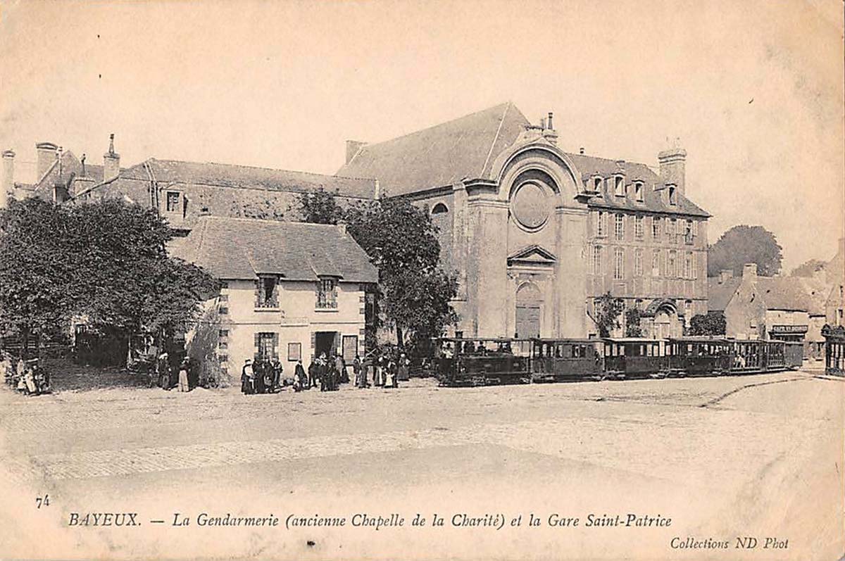 Bayeux. Place du Marché, La Gendarmerie et la Gare Saint Patrice, 1914
