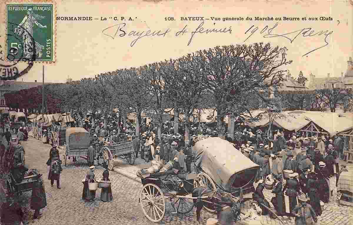 Bayeux. Vue du Marché au Beurre et aux oeufs, 1908