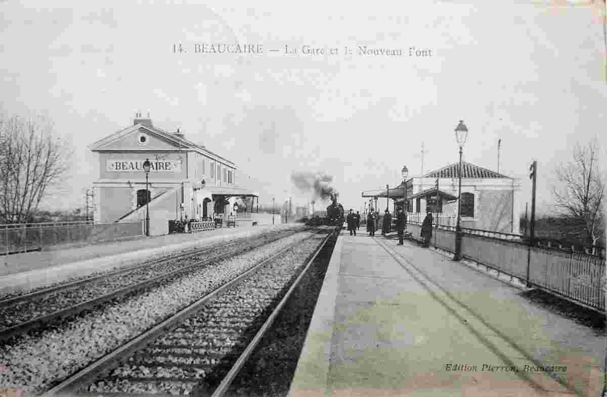 Beaucaire. La Gare et le Nouveau Pont, plateform, 1914