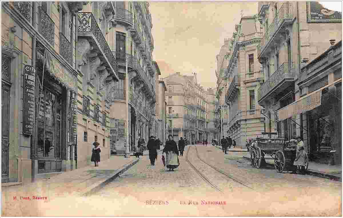 Béziers. La Rue Nationale, 1915