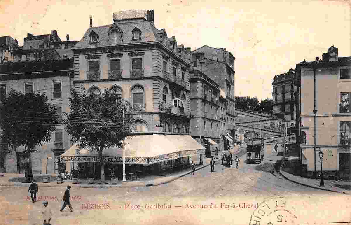 Béziers. Place Garibaldi, Avenue du Fer-a-Cheval