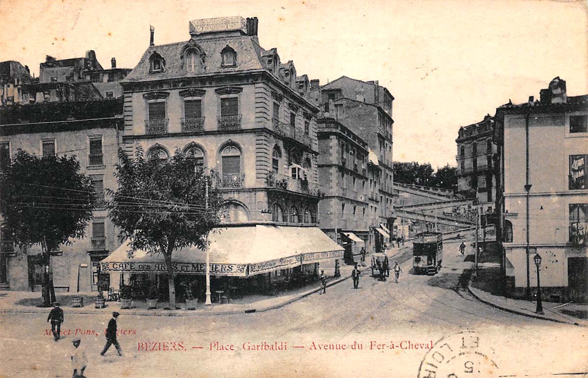 Béziers. Place Garibaldi, Avenue du Fer-a-Cheval