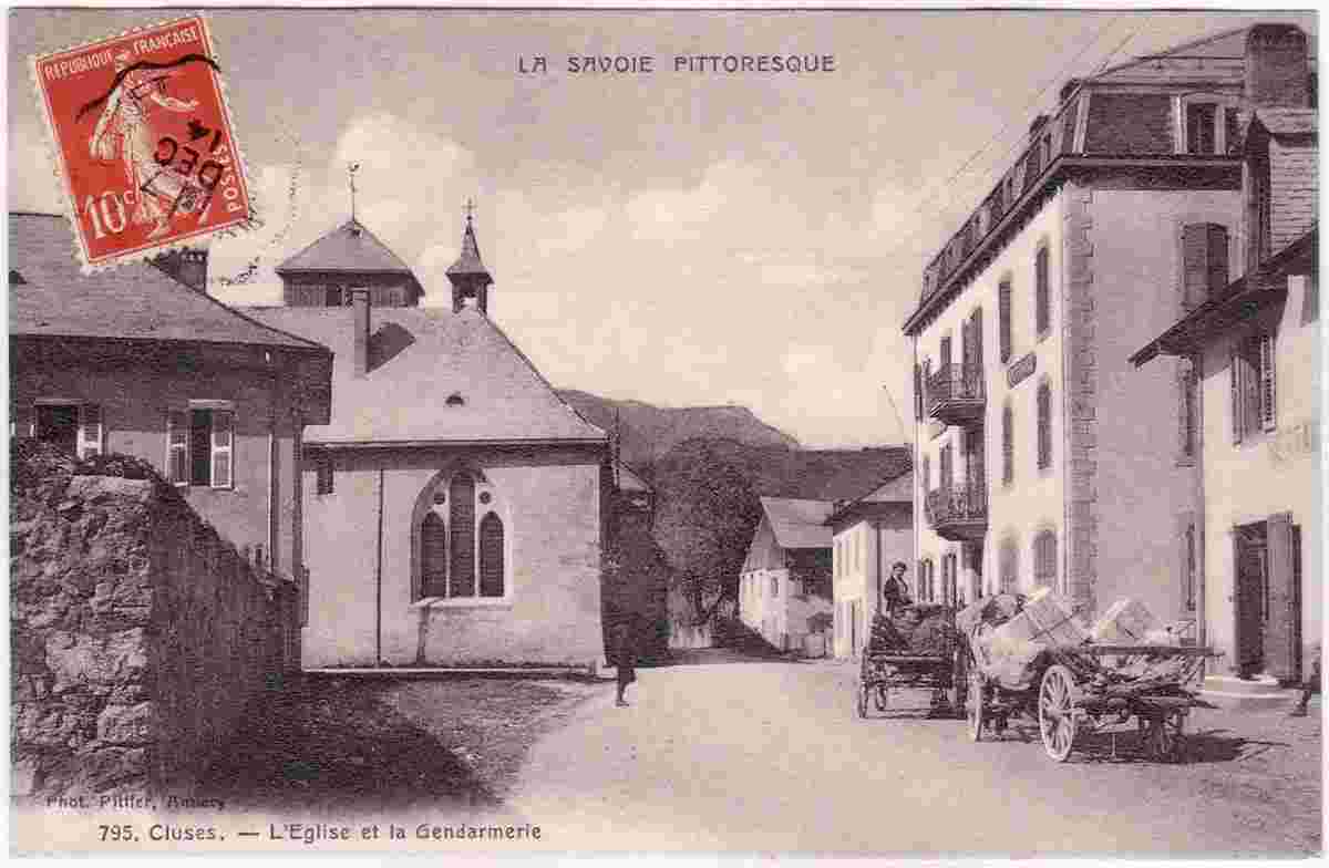 Cluses. L'Eglise et la Gendarmerie, 1914