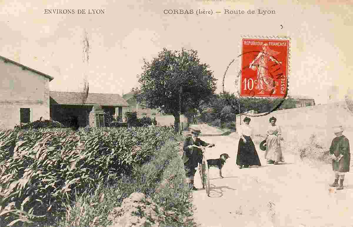 Corbas. Route de Lyon, 1910
