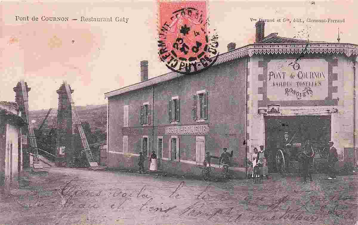 Cournon-d'Auvergne. Pont et Restaurant Gaty-Romeuf, 1904