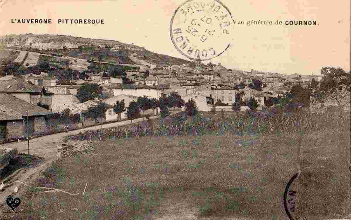 Cournon-d'Auvergne. Vue générale, 1907