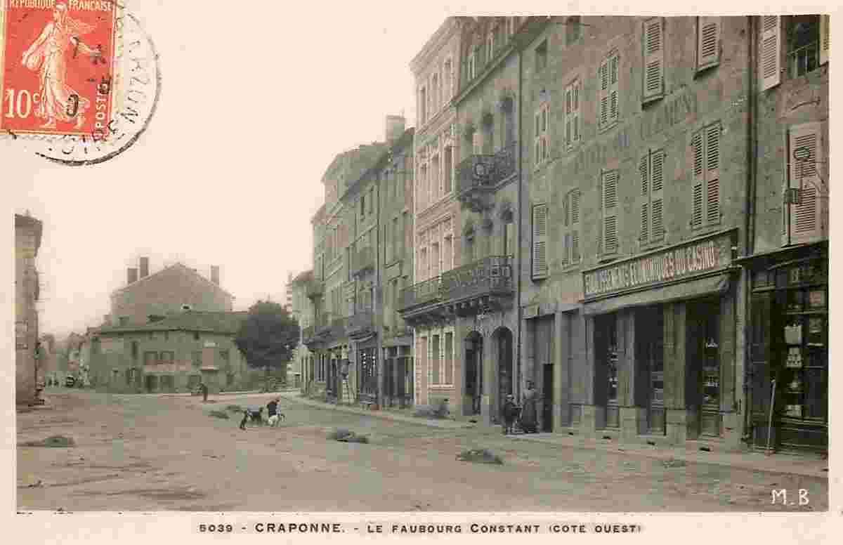 Craponne. Le Faubourg Constant, côté quest, 1910