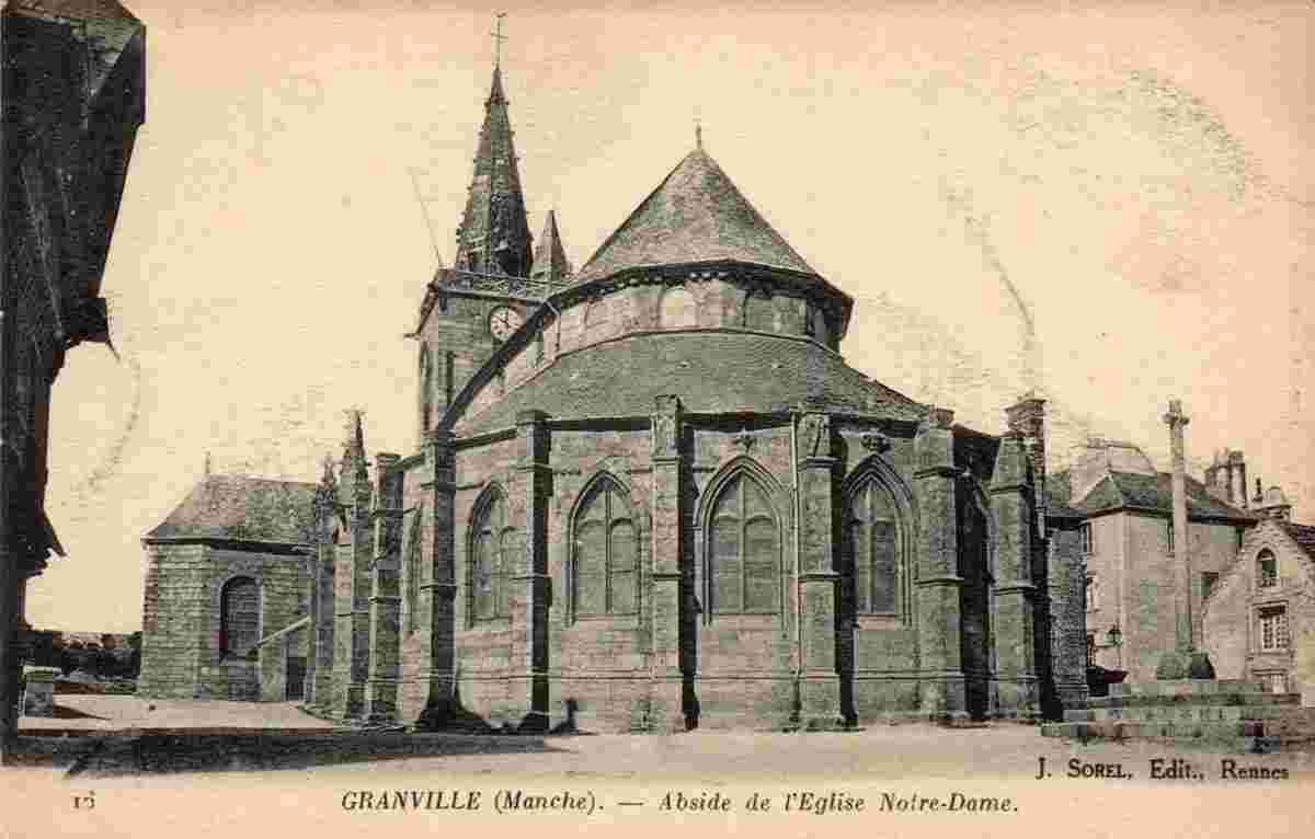 Granville. L'Église Notre Dame, vue derrière