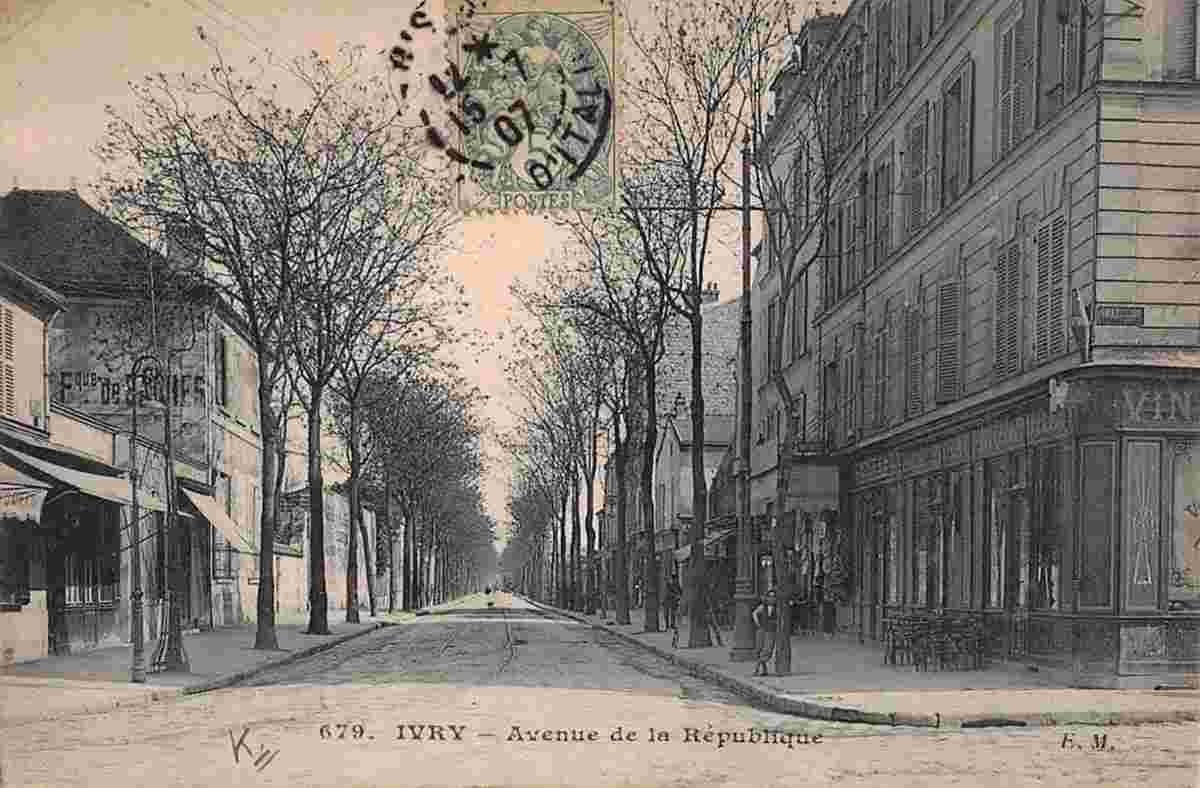 Ivry-sur-Seine. Avenue de la République, 1907