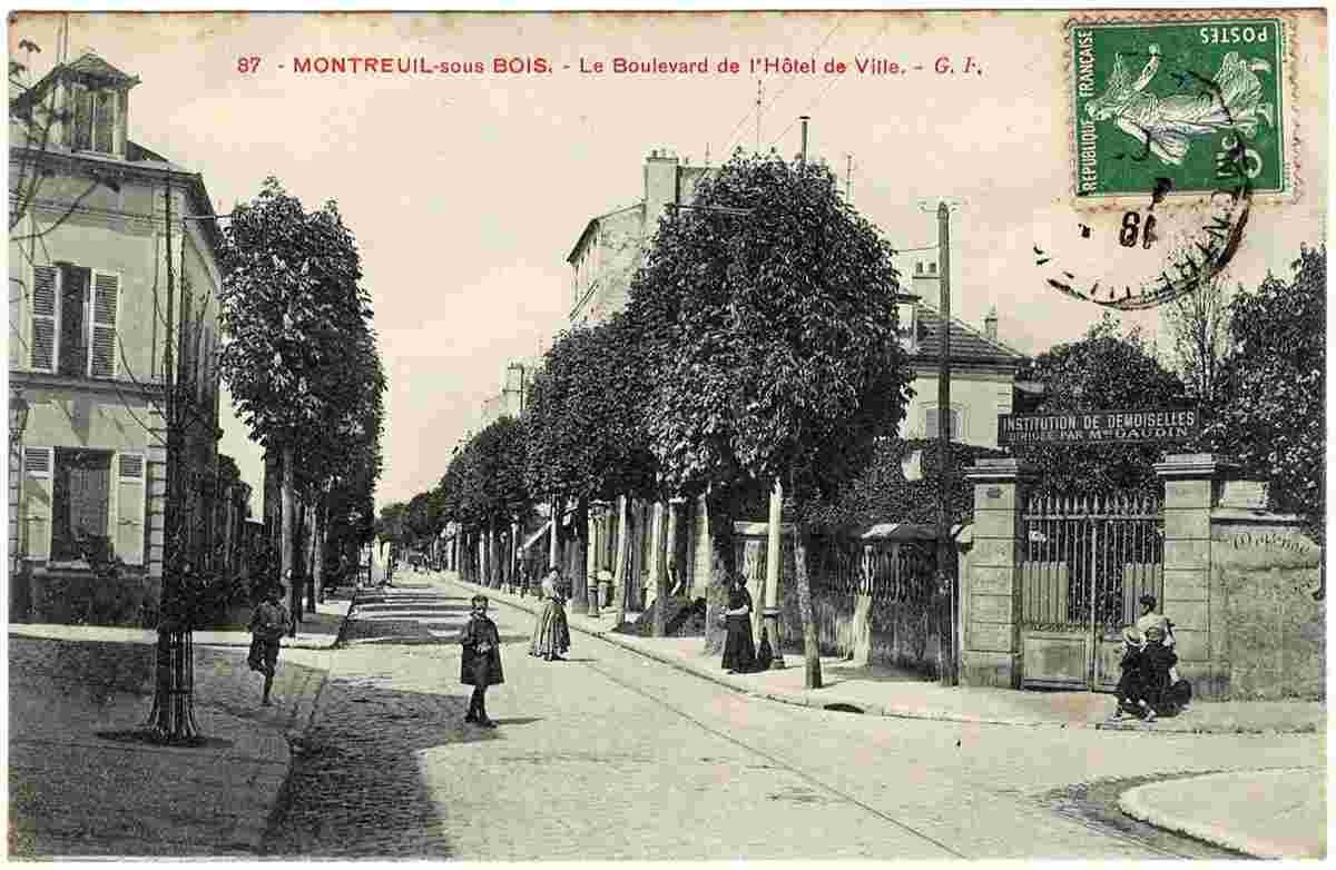 Montreuil. Le Boulevard de l'Hôtel de Ville, 1916