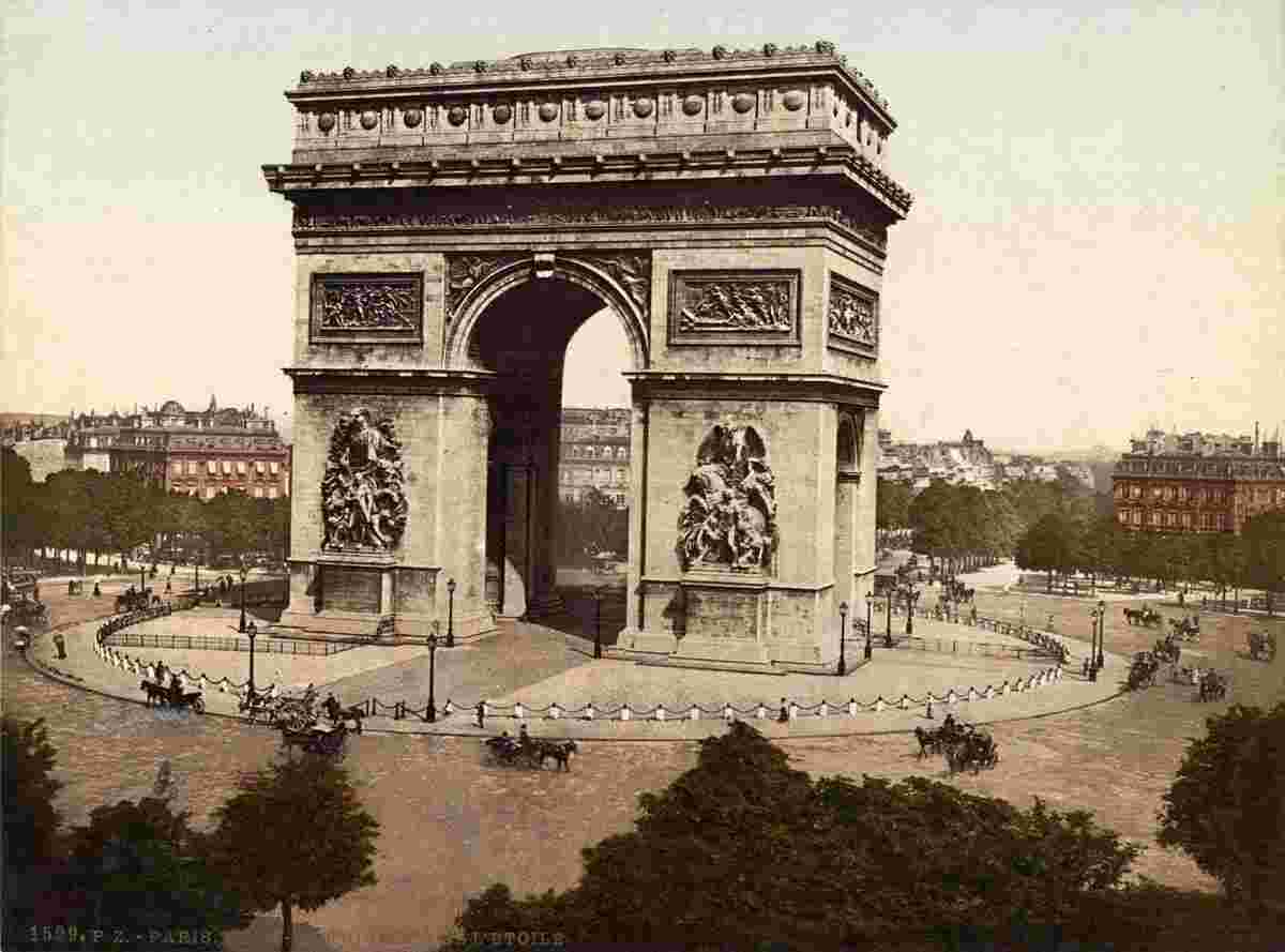 Paris. Arc de Triomphe, de l'Etoile, circa 1890