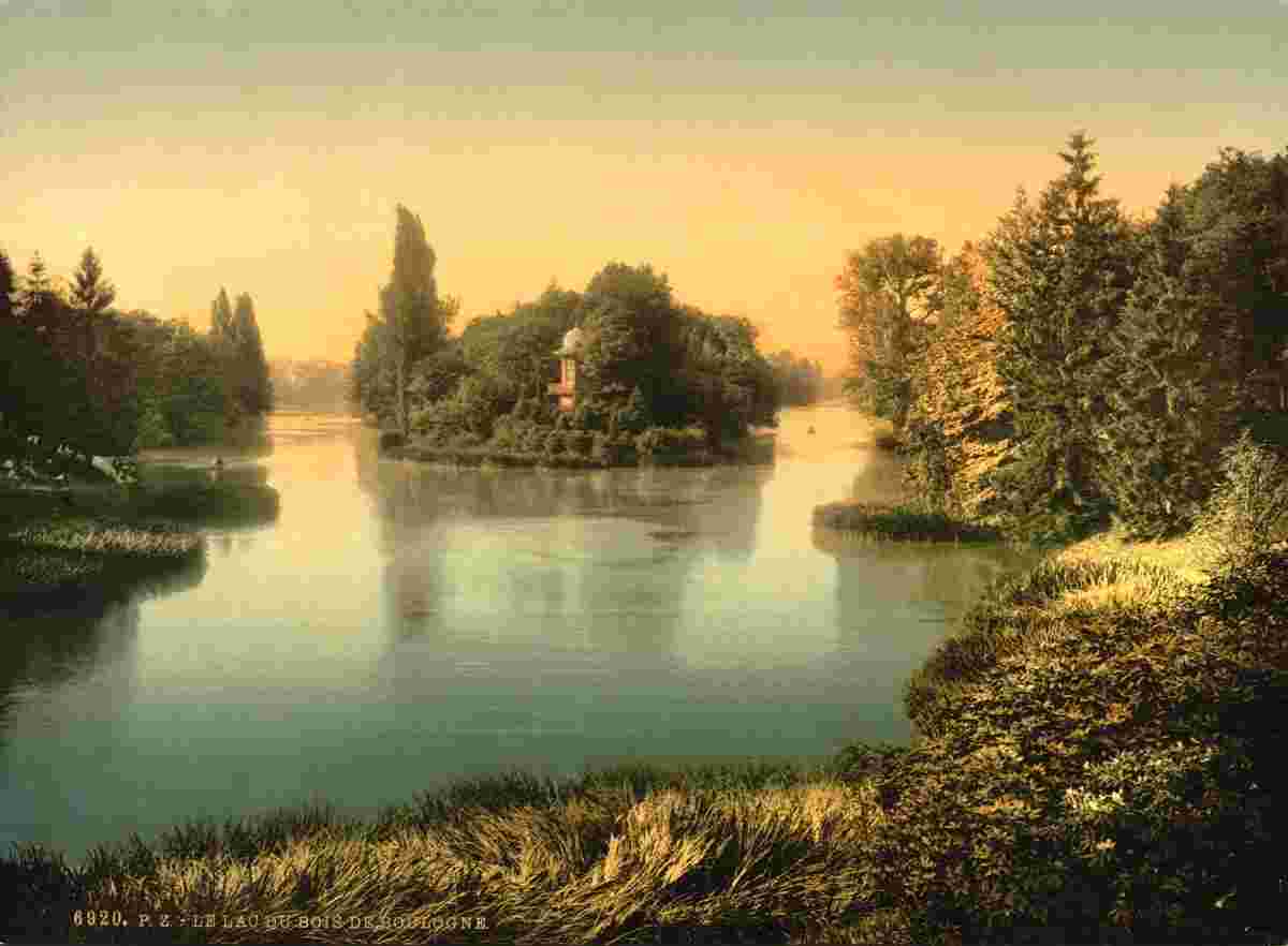Paris. Bois du Boulougne, the lake, circa 1890