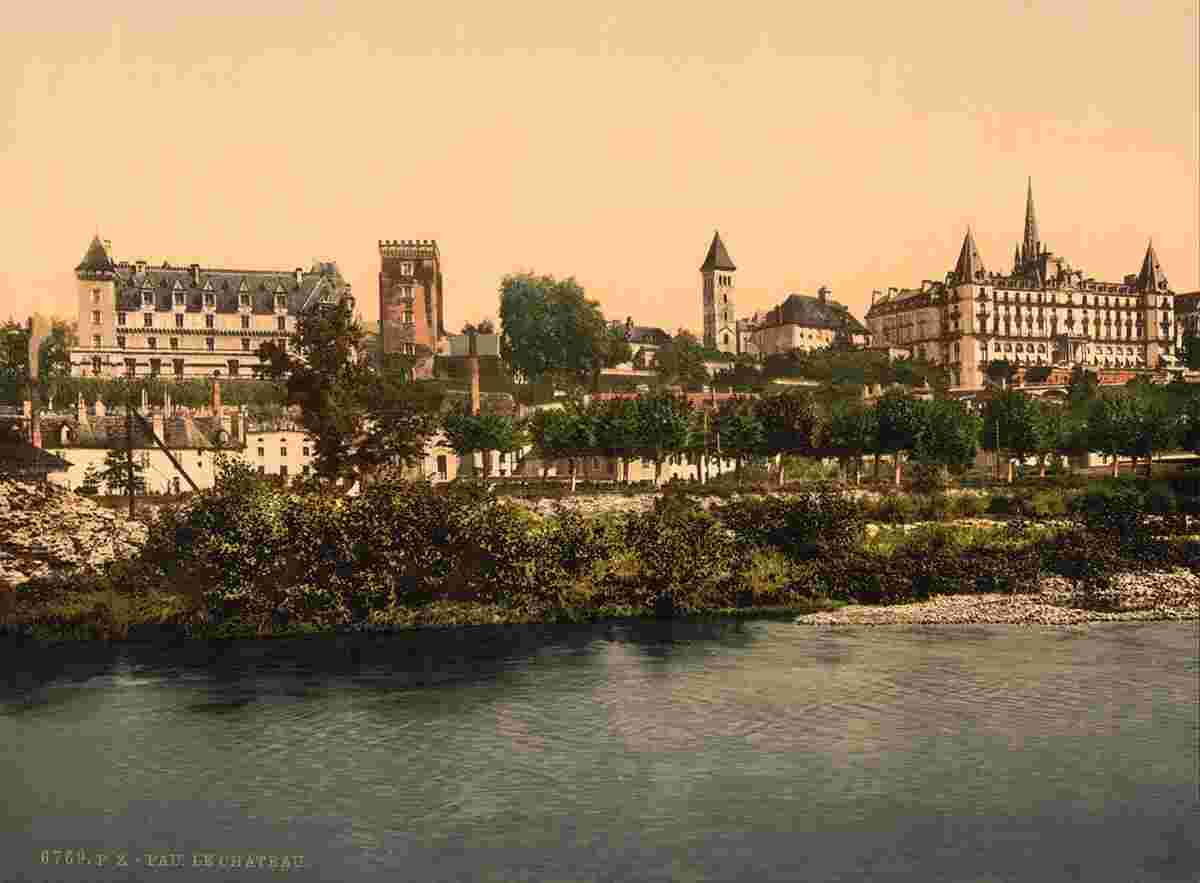 Pau. Le Château Henri IV vu de la façade sud, 1890