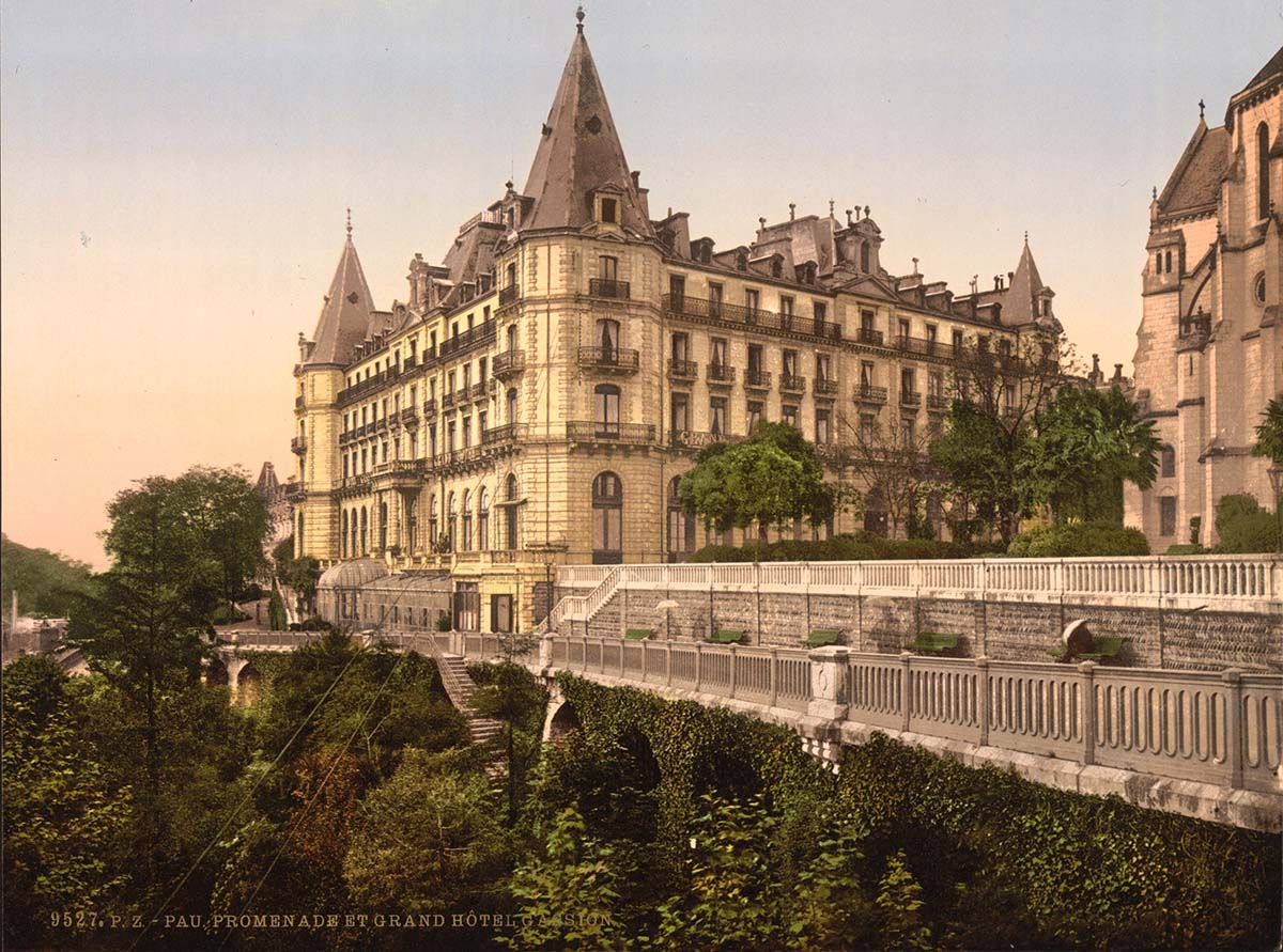 Pau. Promenade et Grand Hotel Gassion, 1890