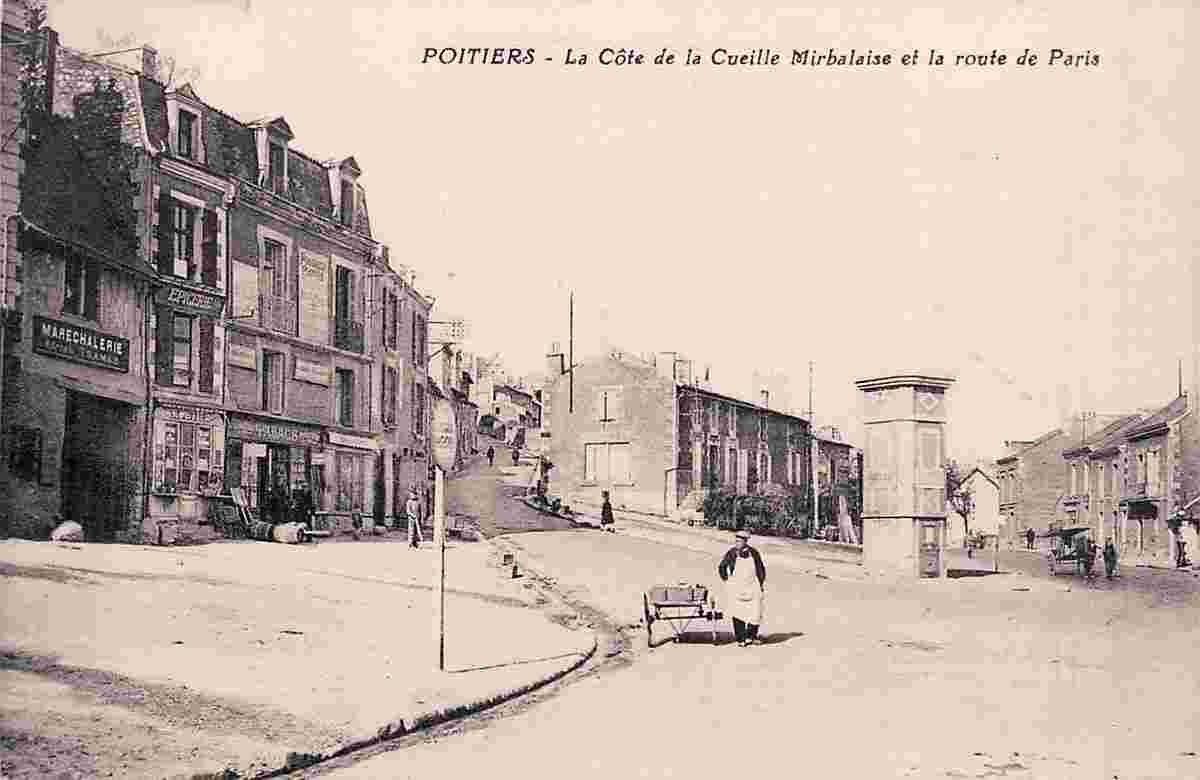 Poitiers. La Côte de la Cueille Mirebalaise et la route de Paris