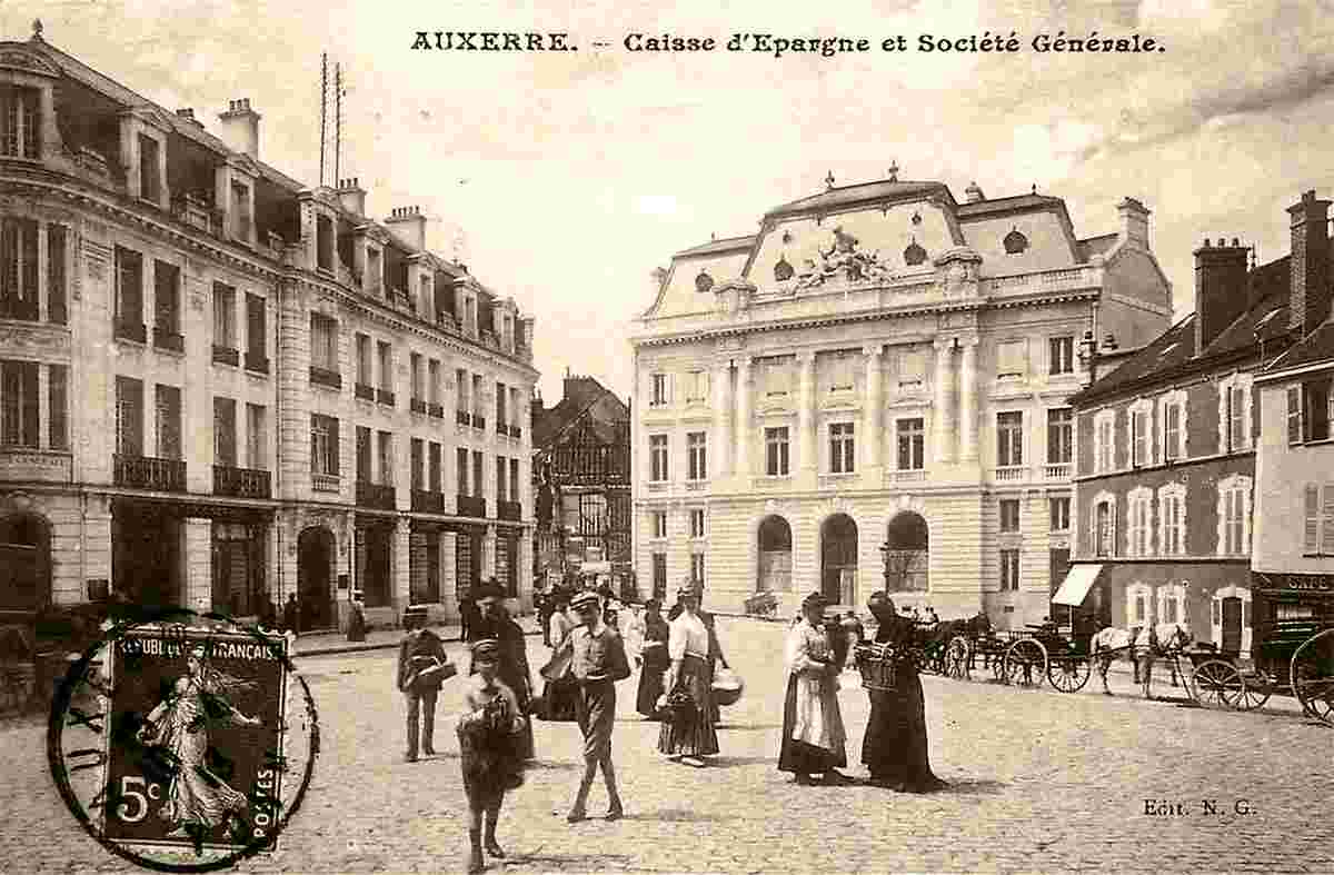 Auxerre. Caisse d'Epargne et Société Générale, 1913