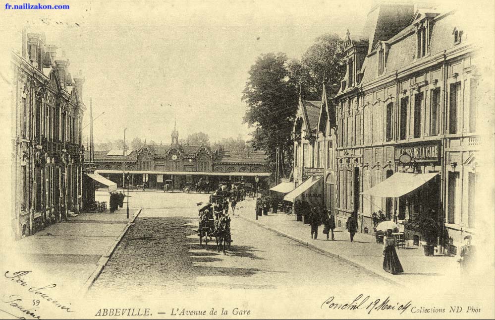 Abbeville. L'Avenue de la Gare, 1904