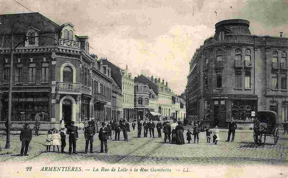 Armentières. Rue de Lille à la Rue Gambetta