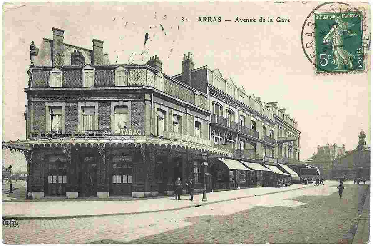Arras. Avenue de la Gare, 1913