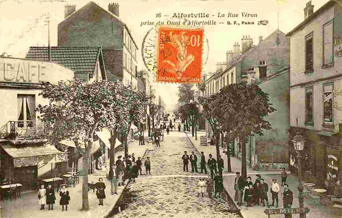 Alfortville. La Rue Véron prise du Quai d'Alfortville, 1916