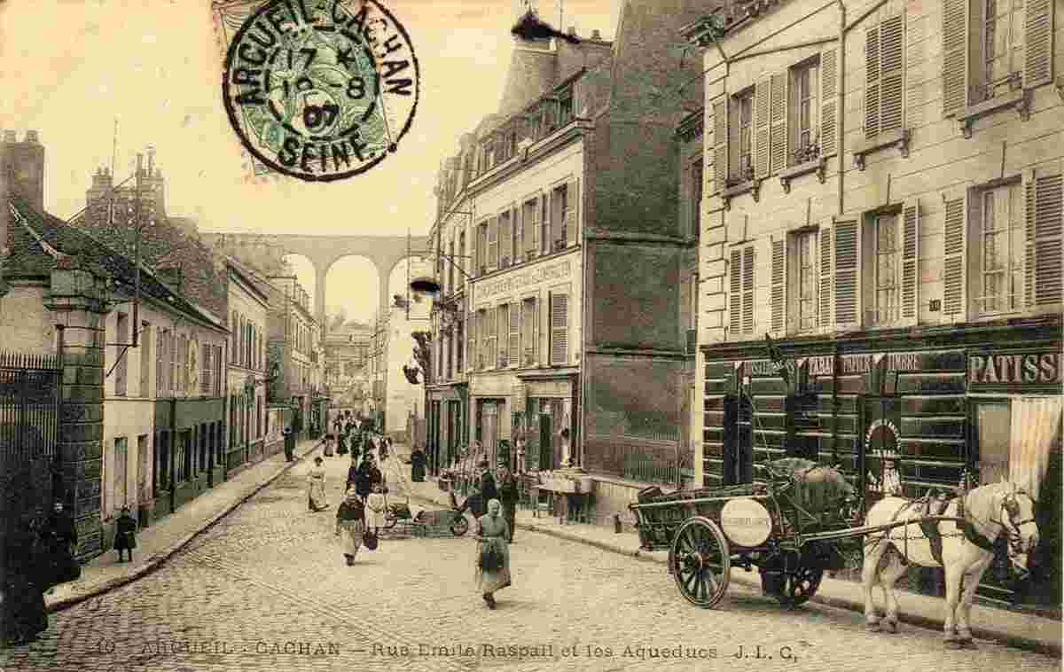 Arcueil.Rue Émile Raspail et les Aqueducs, 1907
