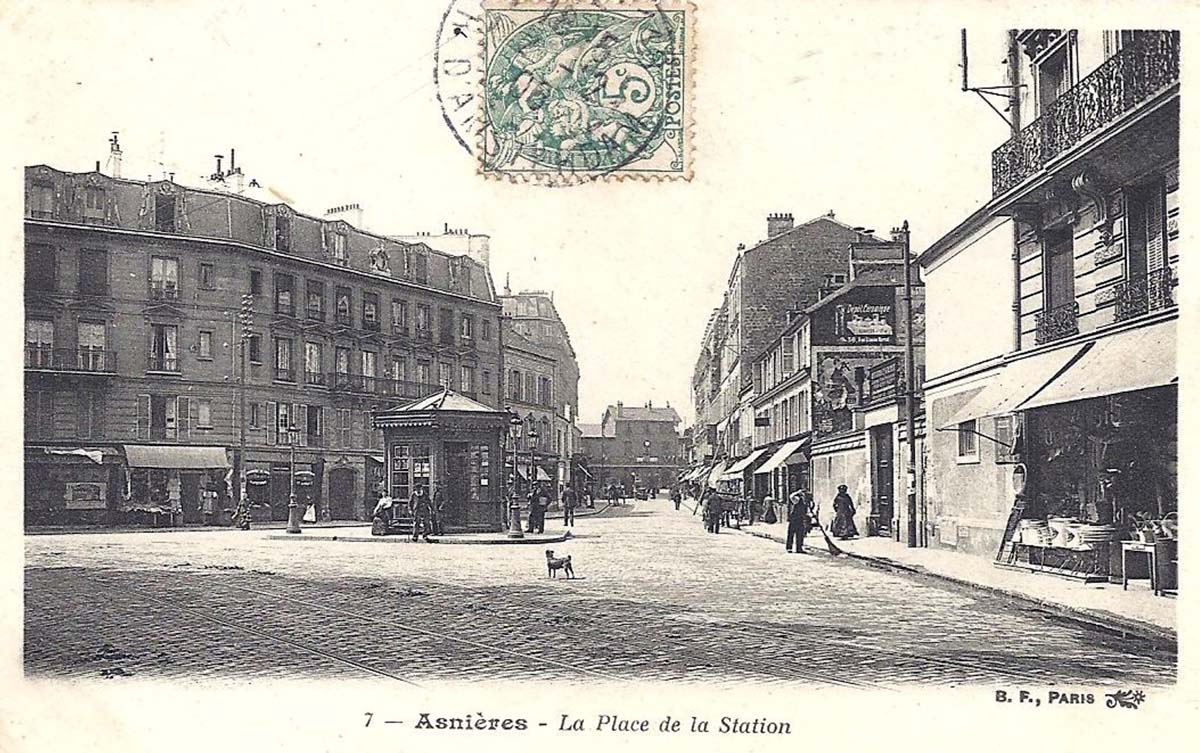 Asnières-sur-Seine. La Place de la Station, 1906
