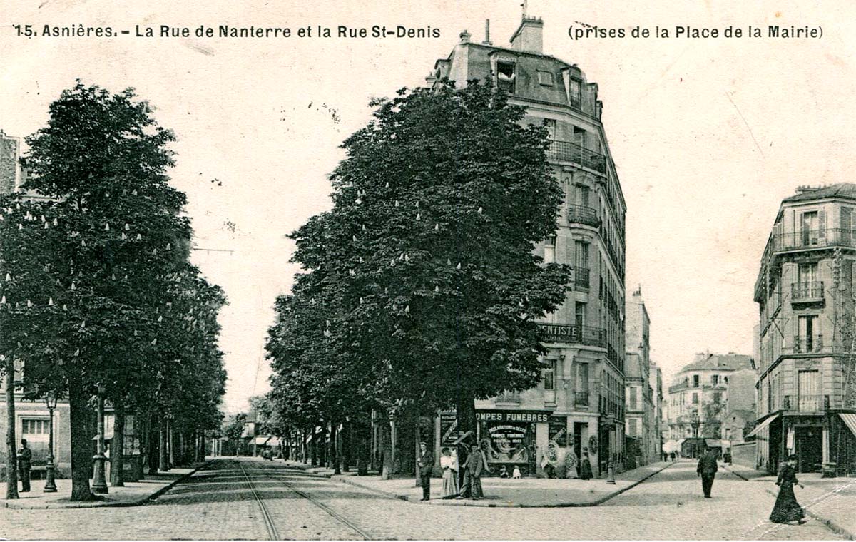 Asnières-sur-Seine. La Rue de Nanterre et la Rue St Denis
