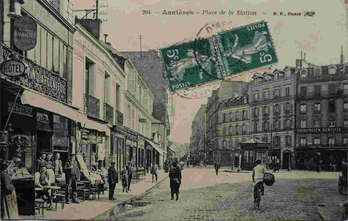 Asnières-sur-Seine. La Place de la station, 1911