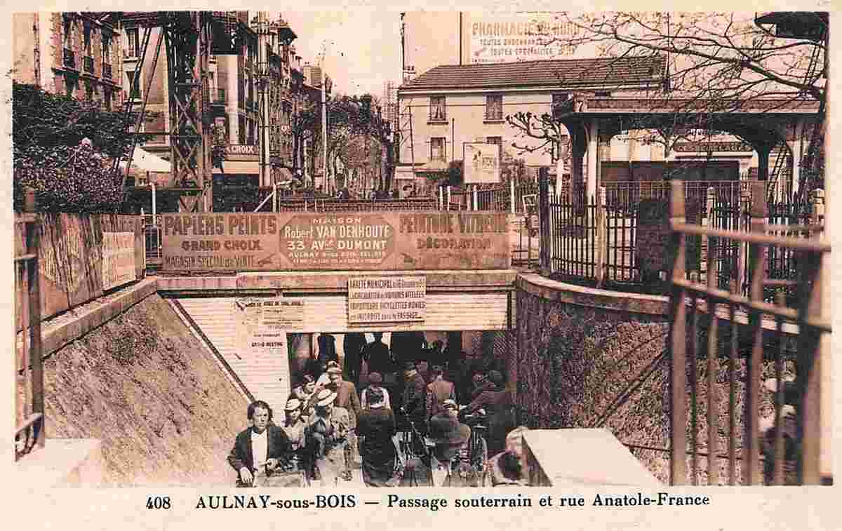 Aulnay-sous-Bois. Passage souterrain et rue Anatole France