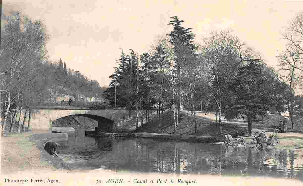 Agen. Canal et pont de Rouquet
