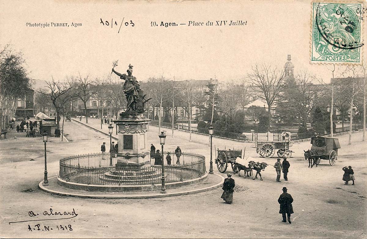 Agen. La Place du XIV Juillet, 1903